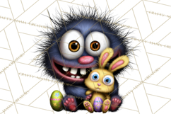 Funny Easter Monsters Clipart, Monster Easter PNG File Product Image 2