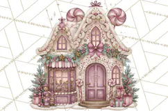 Sugarplum Christmas Village PNG PNG, Pastel Christmas Homes Product Image 2