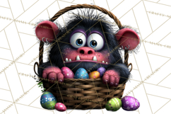 Funny Easter Monsters Clipart, Monster Easter PNG File Product Image 3