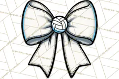 Sports Bows Clipart, Sports Bow PNG, Volleyball Bow Png Product Image 3