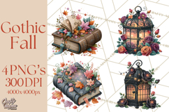Gothic Fall Clipart PNG Dark Autumn Illustrations Product Image 1