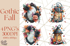 Gothic Fall Clipart PNG Dark Autumn Illustrations Product Image 1