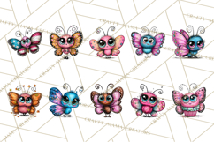 Cute Butterfly Characters Clipart, Spring Png Product Image 2