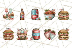 Patriotic Backyard BBQ Clipart and 4th of July Cookout Art Product Image 2