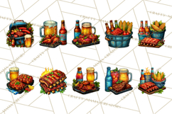 Summer BBQ Beer &amp; Grilling Clipart, Barbecue Png Files Product Image 3