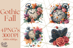 Gothic Fall Clipart PNG Dark Autumn Illustrations Product Image 1