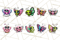 Cute Butterfly Characters Clipart, Spring Png Product Image 3