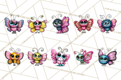 Cute Butterfly Characters Clipart, Spring Png Product Image 4