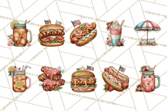 Patriotic Backyard BBQ Clipart and 4th of July Cookout Art Product Image 5