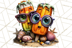 Cute Summerween Beach Monster PNG Clipart Product Image 5