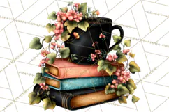 Cozy Chapters Coffee Books Nature Clipart PNG Graphics Product Image 5