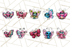 Cute Butterfly Characters Clipart, Spring Png Product Image 6