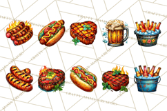 Summer BBQ Beer &amp; Grilling Clipart, Barbecue Png Files Product Image 6