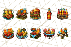 Summer BBQ Beer &amp; Grilling Clipart, Barbecue Png Files Product Image 7