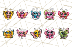 Cute Butterfly Characters Clipart, Spring Png Product Image 7
