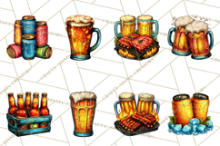 Summer BBQ Beer &amp; Grilling Clipart, Barbecue Png Files Product Image 8