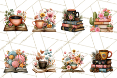 Cozy Chapters Coffee Books Nature Clipart PNG Graphics Product Image 8