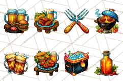 Summer BBQ Beer &amp; Grilling Clipart, Barbecue Png Files Product Image 9