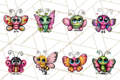 Cute Butterfly Characters Clipart, Spring Png Product Image 9