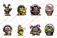 Funny Easter Monsters Clipart, Monster Easter PNG File Product Image 10