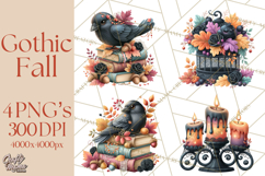 Gothic Fall Clipart PNG Dark Autumn Illustrations Product Image 1