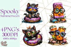Cute Summerween Beach Monster PNG Clipart Product Image 1