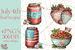 Patriotic Backyard BBQ Clipart and 4th of July Cookout Art Product Image 1