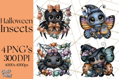 Cute Halloween Insects Clipart PNG Product Image 1