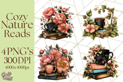 Cozy Chapters Coffee Books Nature Clipart PNG Graphics Product Image 1