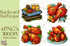 Summer BBQ Beer & Grilling Clipart, Barbecue Png Files Product Image 1