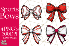 Sports Bows Clipart, Sports Bow PNG, Baseball Png Bow Product Image 1