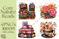 Cozy Chapters Coffee Books Nature Clipart PNG Graphics Product Image 1