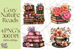 Cozy Chapters Coffee Books Nature Clipart PNG Graphics Product Image 1