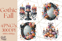 Gothic Fall Clipart PNG Dark Autumn Illustrations Product Image 1