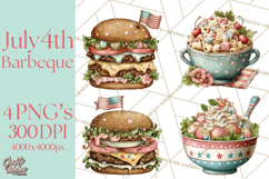 Patriotic Backyard BBQ Clipart and 4th of July Cookout Art Product Image 1