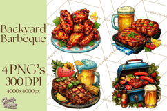 Summer BBQ Beer &amp; Grilling Clipart, Barbecue Png Files Product Image 1