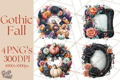 Gothic Fall Clipart PNG Dark Autumn Illustrations Product Image 1