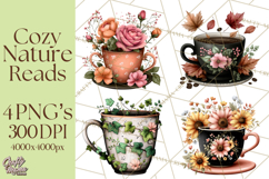 Cozy Chapters Coffee Books Nature Clipart PNG Graphics Product Image 1