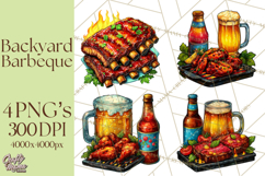 Summer BBQ Beer &amp; Grilling Clipart, Barbecue Png Files Product Image 1