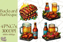 Summer BBQ Beer & Grilling Clipart, Barbecue Png Files Product Image 1