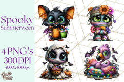 Cute Summerween Beach Monster PNG Clipart Product Image 1