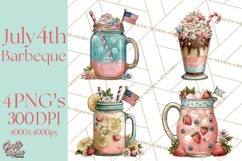 Patriotic Backyard BBQ Clipart and 4th of July Cookout Art Product Image 1