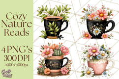 Cozy Chapters Coffee Books Nature Clipart PNG Graphics Product Image 1