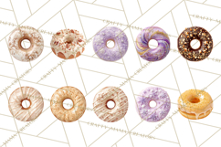 Winter Donuts PNG, Neutral Pastry Clipart, Bakery Elements Product Image 9