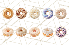 Winter Donuts PNG, Neutral Pastry Clipart, Bakery Elements Product Image 2