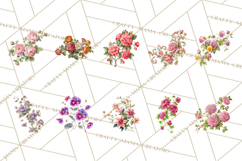 Victorian Floral PNG, Painted Roses, Peonies, Botanical Png Product Image 3