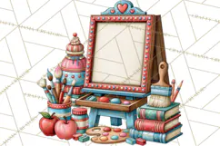 Back To School Clipart PNG School Teacher Supplies Product Image 2