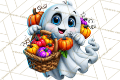 Funny Silly Ghost Halloween Clipart PNG Product Image 3