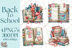 Back To School Clipart PNG School Teacher Supplies Product Image 1