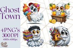 Funny Silly Ghost Halloween Clipart PNG Product Image 1